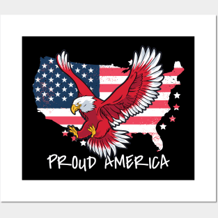 Proud American USA American Eagle US Flag Posters and Art